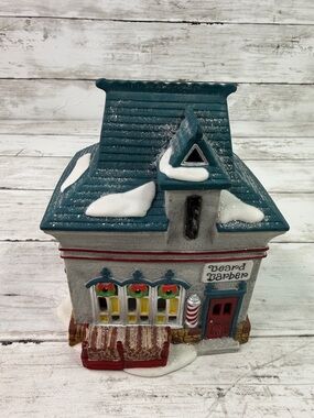 Department 56 Beard Barber North Pole village No Box or flag includes light